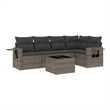 vidaXL 6 Piece Poly Rattan Large Sofa Set in Gray