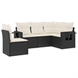 vidaXL 5 Piece Steel Sofa Set in Black