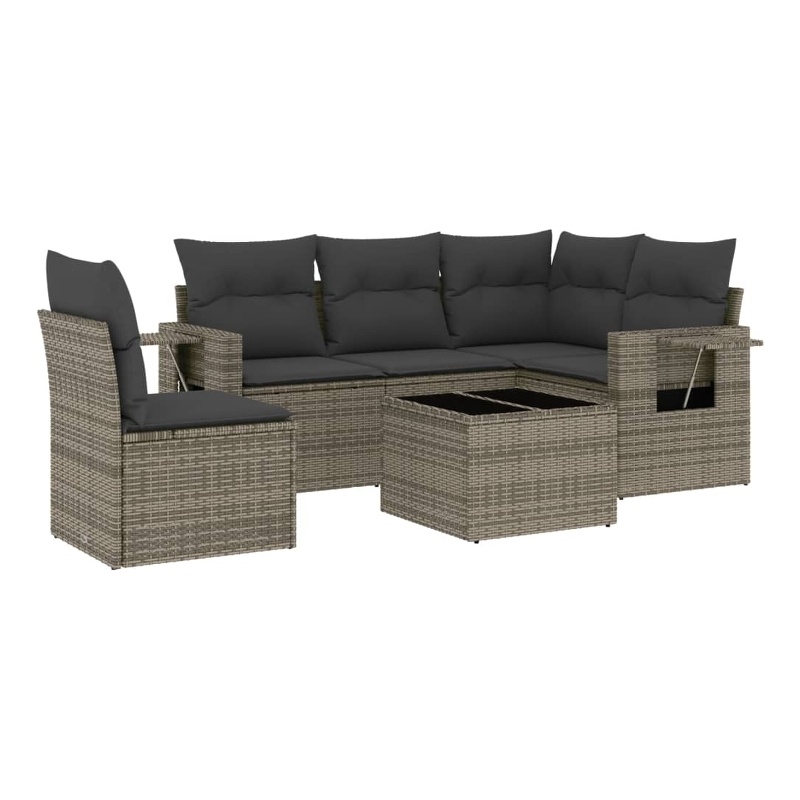 vidaXL 6 Piece Steel Sofa Set in Gray
