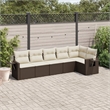 vidaXL 6 Piece Sofa Set in White/Brown/Cream