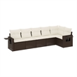 vidaXL 6 Piece Sofa Set in White/Brown/Cream