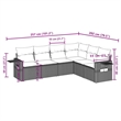 vidaXL 6 Piece Steel Sofa Set in Black