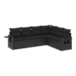 vidaXL 6 Piece Steel Sofa Set in Black