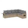 vidaXL 6 Piece Poly Rattan Small Sofa Set in Beige