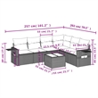 vidaXL 7 Piece Steel Large Sofa Set in Brown
