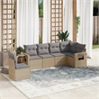 vidaXL 6 Piece Steel Sofa Set in Gray/Beige