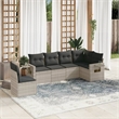 vidaXL 6 Piece Poly Rattan Large Sofa Set in Gray