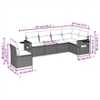 vidaXL 6 Piece Poly Rattan Large Sofa Set in Gray