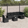 vidaXL 7 Piece Steel Small Sofa Set in Black