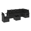 vidaXL 7 Piece Steel Small Sofa Set in Black