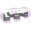 vidaXL 7 Piece Poly Rattan Medium Sofa Set in Black