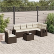 vidaXL 7 Piece Steel Large Sofa Set in Brown