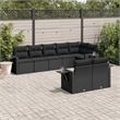 vidaXL 8 Piece Steel Sofa Set in Black