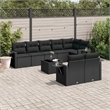 vidaXL 9 Piece Steel Sofa Set in Black