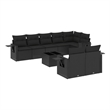 vidaXL 9 Piece Steel Sofa Set in Black