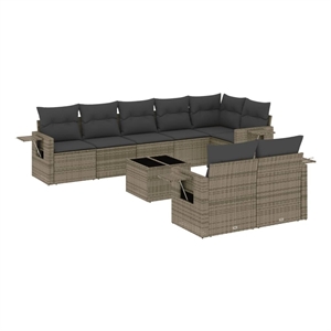 vidaXL 9 Piece Sofa Set in Gray