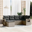 vidaXL 6 Piece Poly Rattan Small Sofa Set in Gray