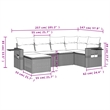 vidaXL 6 Piece Poly Rattan Small Sofa Set in Gray