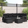 vidaXL 7 Piece Steel Sofa Set in Black