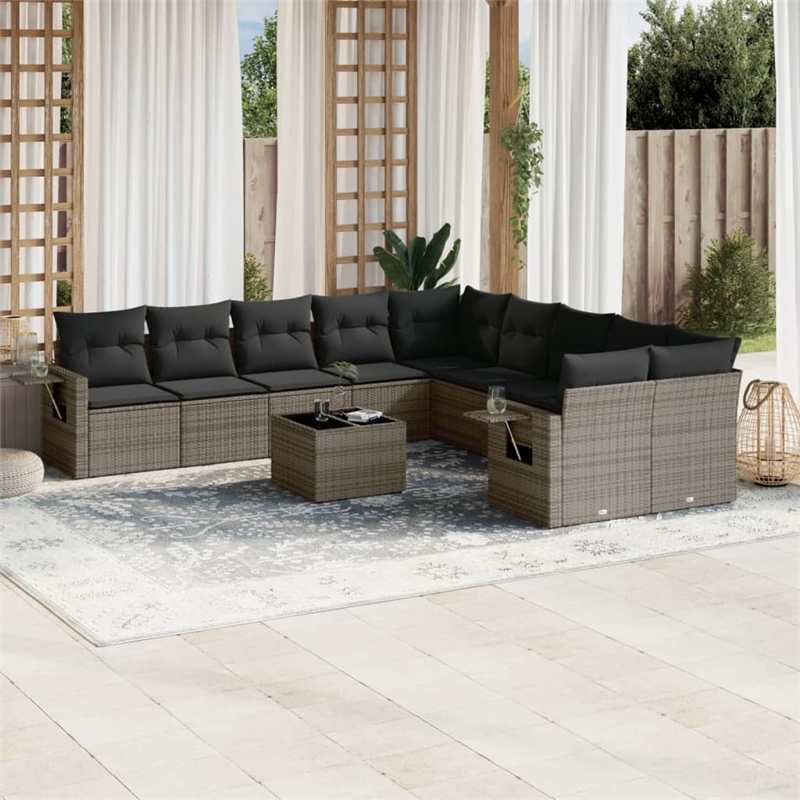 vidaXL 11 Piece Large Sofa Set in Gray