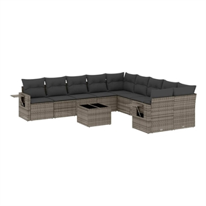 vidaXL 11 Piece Large Sofa Set in Gray