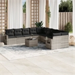 vidaXL 11 Piece Steel Sofa Set in Gray