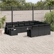 vidaXL 11 Piece Steel Sofa Set in Black
