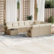 vidaXL 11 Piece Steel Sofa Set in Beige