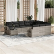 vidaXL 11 Piece Poly Rattan Sofa Set in Gray