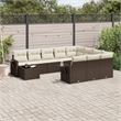 vidaXL 11 Piece Large Sofa Set in White/Brown/Cream