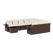 vidaXL 11 Piece Large Sofa Set in White/Brown/Cream