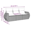vidaXL 3 Piece Poly Rattan Sofa Set in White/Brown/Cream