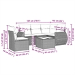 vidaXL 6 Piece Steel Sofa Set in Black