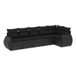 vidaXL 6 Piece Poly Rattan Sofa Set in Black