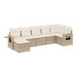 vidaXL 7 Piece Steel Sofa Set in Cream/Beige
