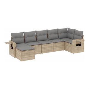vidaXL Steel Sofa Set in Gray/Beige