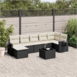 vidaXL 8 Piece Steel Sofa Set in Black