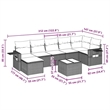 vidaXL 8 Piece Steel Sofa Set in Black