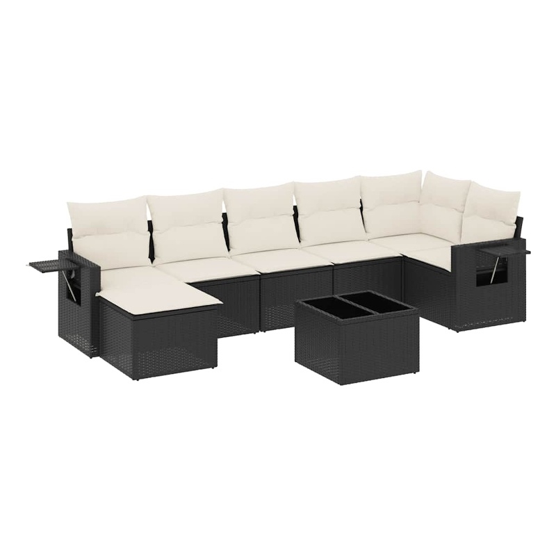 vidaXL 8 Piece Steel Sofa Set in Black