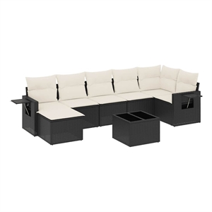 vidaXL 8 Piece Steel Sofa Set in Black