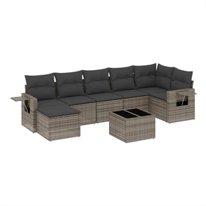 vidaXL 8 Piece Steel Sofa Set in Gray