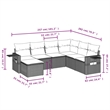 vidaXL Poly Rattan Large Sofa Set in Brown
