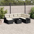 vidaXL 8 Piece Steel Small Sofa Set in Black/White/Cream