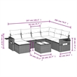 vidaXL 8 Piece Steel Small Sofa Set in Black/White/Cream
