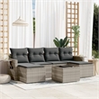 vidaXL 7 Piece Poly Rattan Sofa Set in Gray