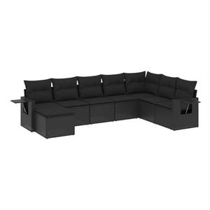 vidaXL 8 Piece Poly Rattan Sofa Set in Black