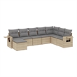 vidaXL 8 Piece Steel Sofa Set in Gray/Beige