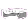 vidaXL 9 Piece Poly Rattan Large Sofa Set in Black