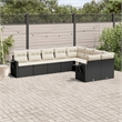 vidaXL 9 Piece Steel Large Sofa Set in Black