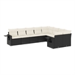 vidaXL 9 Piece Steel Large Sofa Set in Black